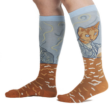 Load image into Gallery viewer, Cat Van Gogh, A Selfie Portrait - Women's Knee High Socks - Sock It To Me