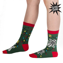 Load image into Gallery viewer, Eating Lights This Holiday Glow In The Dark - Women's Crew Socks - Sock It To Me