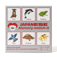 Load image into Gallery viewer, Lingo Japanese Animals Memory Match-It Game