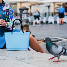 Load image into Gallery viewer, Small Hinza Bag 'Light Blue' - Green Plastic