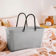 Load image into Gallery viewer, Large Hinza Bag 'Light Grey' - Green Plastic