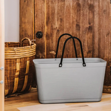 Load image into Gallery viewer, Large Hinza Bag 'Light Grey' - Green Plastic