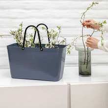 Load image into Gallery viewer, Large Hinza Bag 'Pigeon Blue' - Green Plastic