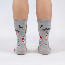 Load image into Gallery viewer, Prosec-Ho-Ho-Ho! - Women's 'Simmer' Crew Socks - Sock It To Me (Christmas)