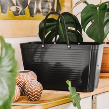 Load image into Gallery viewer, Large Black 'Starry Night' Hinza Bag - Green Plastic