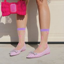 Load image into Gallery viewer, Wrapped in a Bow - Women's Sheer Crew Socks - Sock It To Me