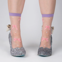 Load image into Gallery viewer, Wrapped in a Bow - Women's Sheer Crew Socks - Sock It To Me