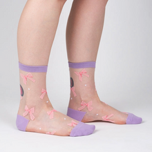 Load image into Gallery viewer, Wrapped in a Bow - Women's Sheer Crew Socks - Sock It To Me