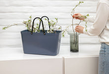 Load image into Gallery viewer, Large Pigeon Blue Hinza Bag - Green Plastic