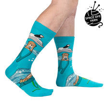 Load image into Gallery viewer, Plays Well With Otters (Space Dye) - Men's Crew Socks - Sock It To Me