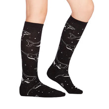 Load image into Gallery viewer, Stellar Whales (Glow In The Dark) - Kids Knee High Socks - Sock It To Me