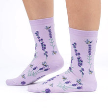 Load image into Gallery viewer, Bees & Lavender - Women's Crew Socks - Sock It To Me