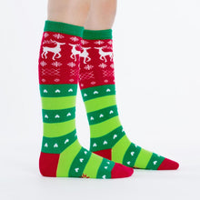 Load image into Gallery viewer, Tacky Holiday Sweater - Youth Knee High Socks Ages 3-6 - Sock It To Me