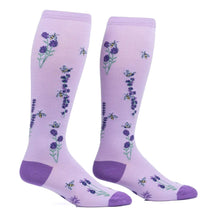 Load image into Gallery viewer, Bees & Lavender Stretch It - Women's Knee High Socks - Sock It To Me
