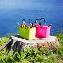 Load image into Gallery viewer, Small Light Blue Hinza Bag - Green Plastic