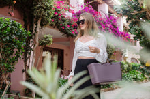 Load image into Gallery viewer, Large Plum Hinza Bag - Green Plastic