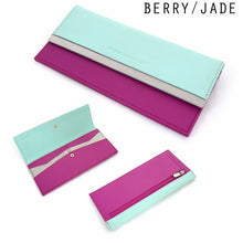 Load image into Gallery viewer, Stewart/Stand - Steel & Leather Clutch Wallet (Berry/Jade)