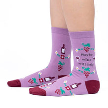 Load image into Gallery viewer, Maybe Wine Will Help - Women's Crew Socks - Sock It To Me