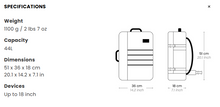 Load image into Gallery viewer, 44L - Military Cabin Zero Bag (Absolute Black)
