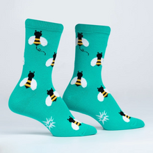 Load image into Gallery viewer, Bee Happy - Women's Crew Socks - Sock It To Me
