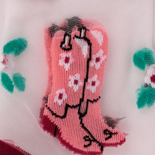 Load image into Gallery viewer, These Boots Were Made for Walking - Women's Sheer Crew Socks - Sock It To Me
