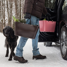 Load image into Gallery viewer, Large Hinza Bag 'Brown' - Green Plastic
