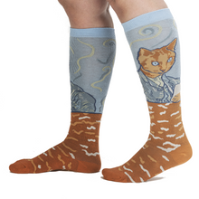 Load image into Gallery viewer, Cat Van Gogh - Women&#39;s Knee High Socks - Sock It To Me
