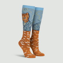 Load image into Gallery viewer, Cat Van Gogh, A Selfie Portrait - Women's Knee High Socks - Sock It To Me
