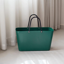 Load image into Gallery viewer, Large Hinza Bag 'Dark Green' - Green Plastic
