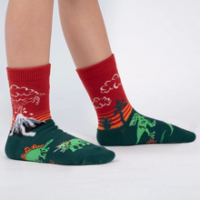 Load image into Gallery viewer, Dinosaur Days (Glow In The Dark) Kids  Crew Socks 3pk - Sock It To Me
