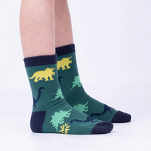 Load image into Gallery viewer, Dinosaur Days (Glow In The Dark) Kids  Crew Socks 3pk - Sock It To Me
