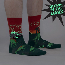 Load image into Gallery viewer, Dinosaur Days (Glow In The Dark) - Men's Crew Socks - Sock It To Me
