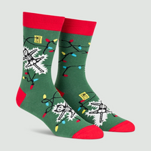 Load image into Gallery viewer, Eating Lights (Glow In The Dark) - Men's Crew Socks - Sock It To Me (Christmas)
