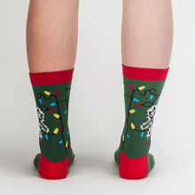 Load image into Gallery viewer, Eating Lights (Glow In The Dark) - Women's Crew Socks - Sock It To Me (Christmas)
