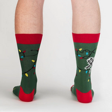 Load image into Gallery viewer, Eating Lights (Glow In The Dark) - Men's Crew Socks - Sock It To Me (Christmas)
