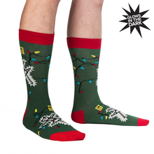 Load image into Gallery viewer, Eating Lights This Holiday Glow In The Dark - Men&#39;s Crew Socks - Sock It To Me

