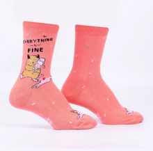 Load image into Gallery viewer, Everything Is Fine - Women's Crew Socks - Sock It To Me
