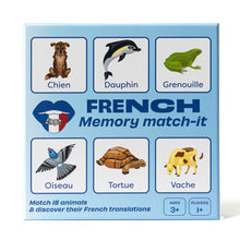 Load image into Gallery viewer, Lingo French Animals Memory Match-It Game
