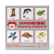 Load image into Gallery viewer, Lingo Japanese Animals Memory Match-It Game
