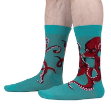 Load image into Gallery viewer, The Octive Reader (Teal) -  Men's Crew Socks - Sock It To Me
