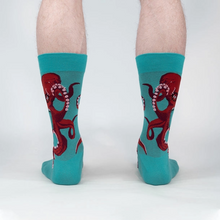 Load image into Gallery viewer, The Octive Reader (Teal) -  Men's Crew Socks - Sock It To Me
