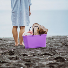 Load image into Gallery viewer, Large Hinza Bag 'Purple' - Green Plastic
