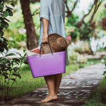 Load image into Gallery viewer, Large Hinza Bag 'Purple' - Green Plastic
