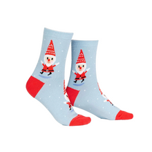 Load image into Gallery viewer, Santa Gnome - Junior Crew Socks (Ages 7-10) - Sock It To Me (Christmas)
