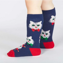 Load image into Gallery viewer, Santa Claws - Toddler Knee High Socks (Ages 1-2) - Sock It To Me (Christmas)
