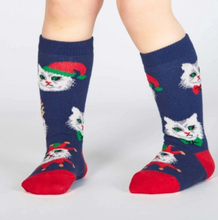 Load image into Gallery viewer, Santa Claws - Toddler Knee High Socks (Ages 1-2) - Sock It To Me (Christmas)
