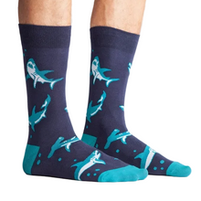 Load image into Gallery viewer, Shark Attack - Men's Crew Socks - Sock It To Me
