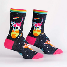 Load image into Gallery viewer, Space Cats - Women's Crew Socks  - Sock It To Me
