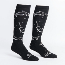 Load image into Gallery viewer, Stellar Whales (Glow In The Dark) - Kids Knee High Socks - Sock It To Me

