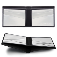 Load image into Gallery viewer, Stewart/Stand - Steel &amp; Leather Bill Fold 'Crossing' Wallet (Black)
